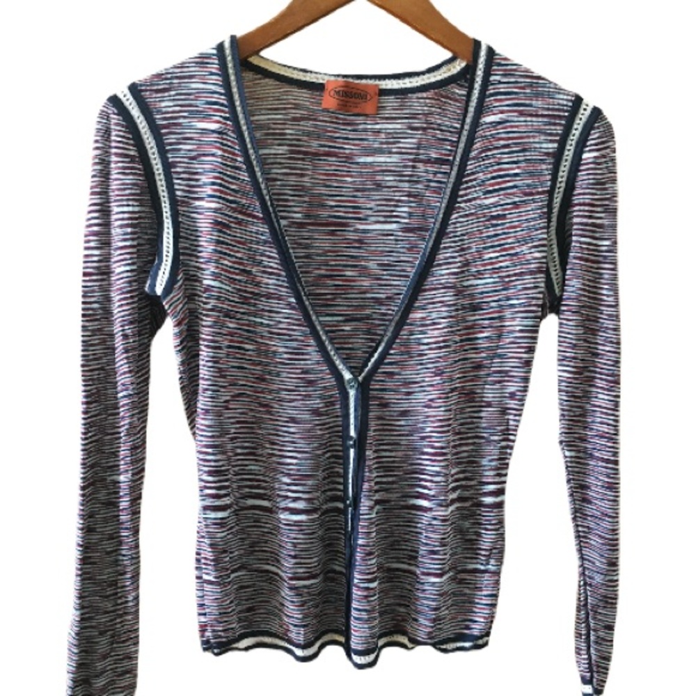 Missoni Multicolor Striped V-Neck Lightweight Cardigan